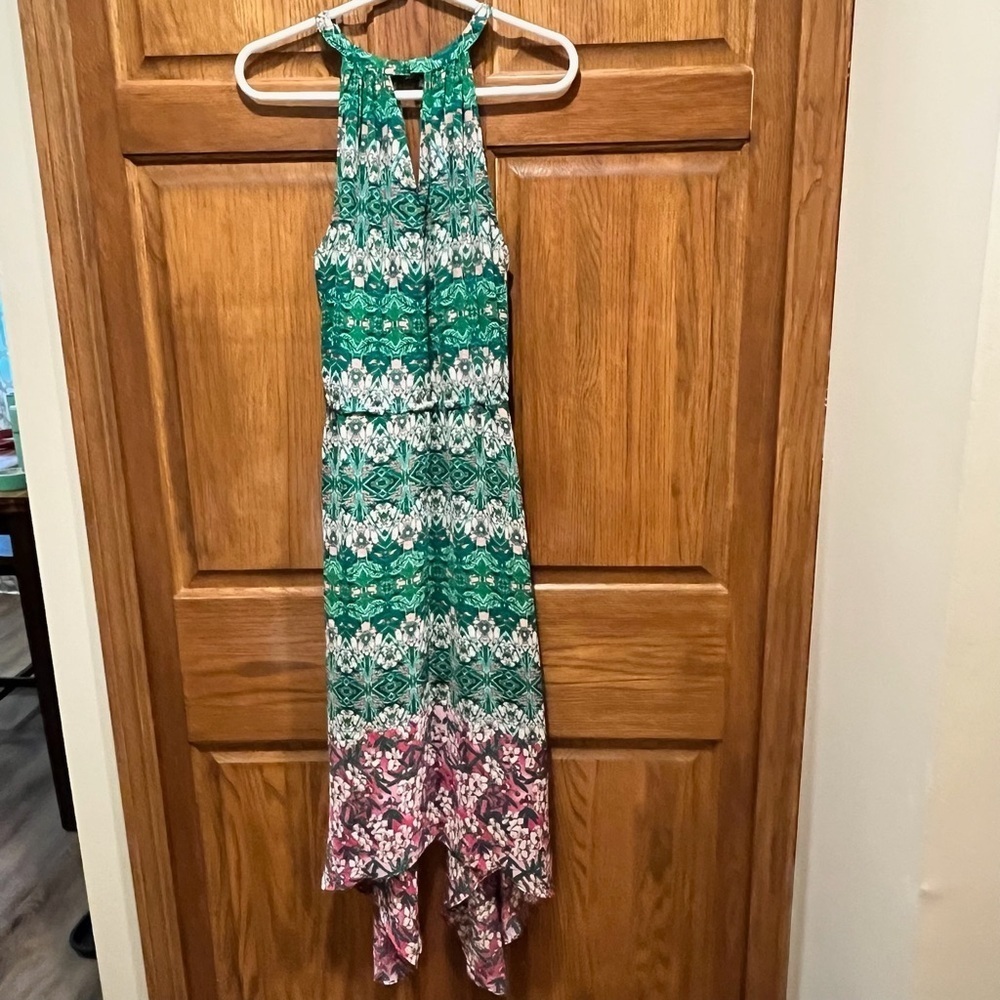 NWOT BCBGMaxAzria Keelie Tropical Aztec Floral Patterned Midi Dress - Size Small